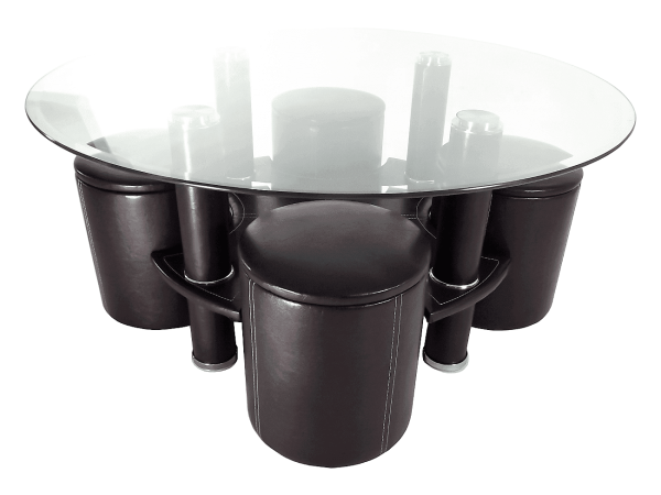 Masuta cafea B18 cu 4 tabureti Maro