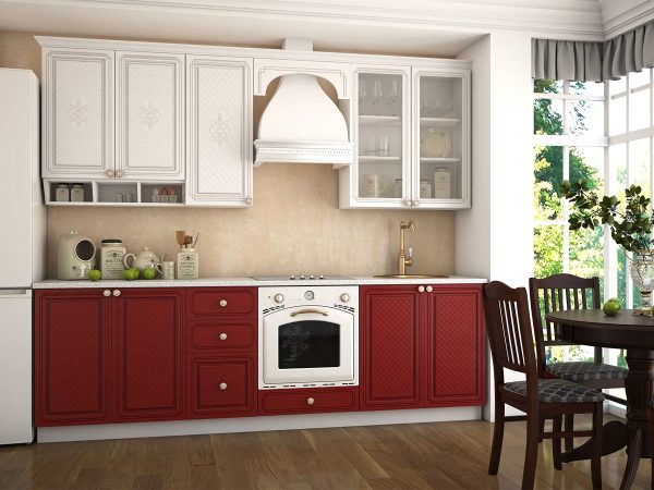 Bucatarie Versailles MDF 260 cm, Rosu