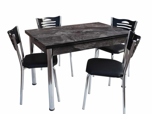 Set masa extensibila Ioana, Negru marmorat