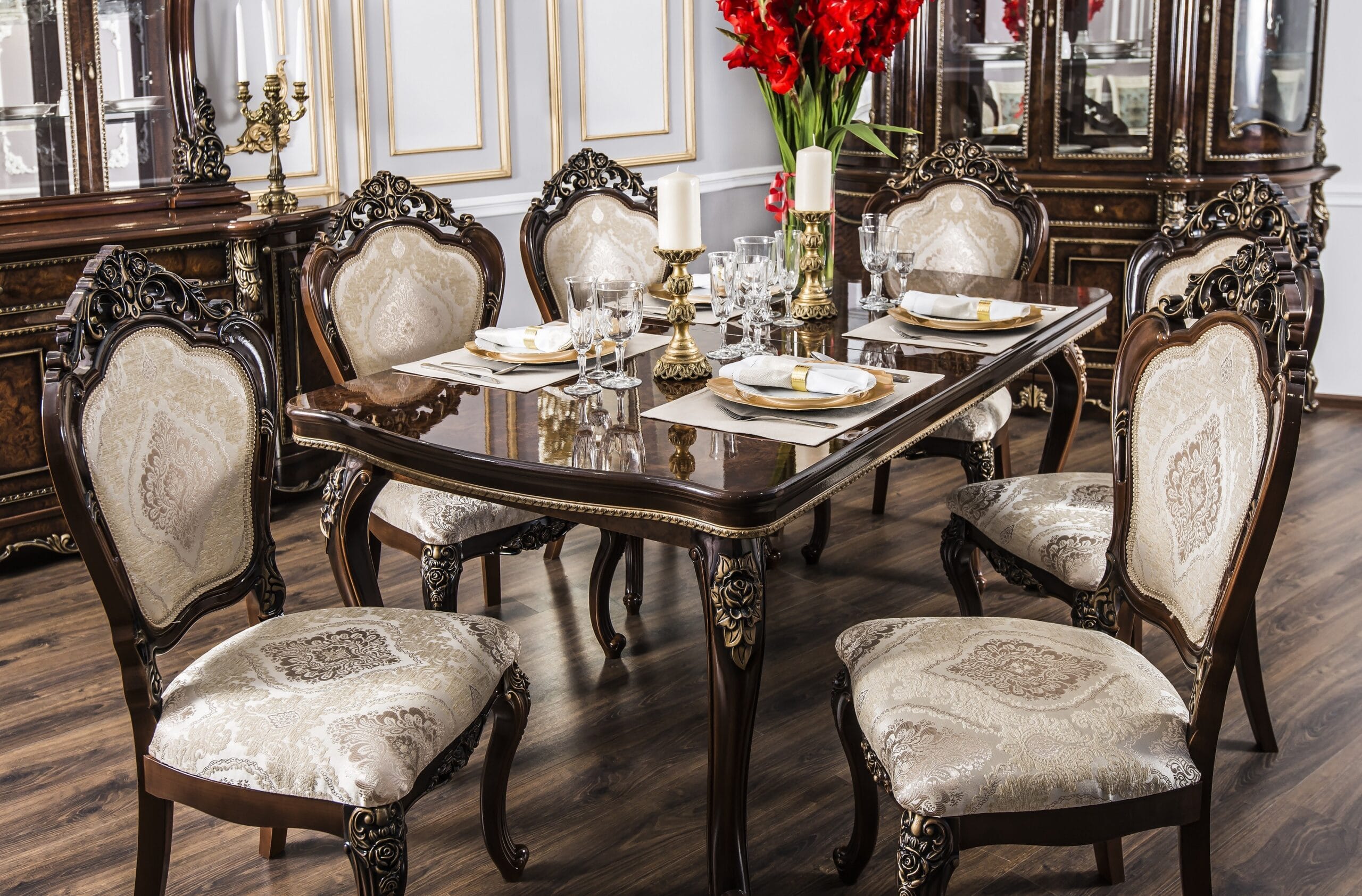 set-masa-8-scaune-gioconda-radacina-de-stejar-lucios Set masa cu 8 scaune Gioconda, Stejar lucios - imagine 1