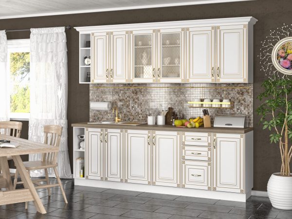 Bucatarie Imperia MDF 2,4 m, Alb