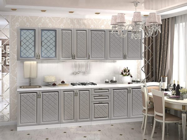 Bucatarie Modena MDF 2,6 m, Stejar gri