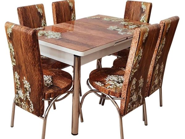 Set masa extensibila cu 6 scaune Milano, Flower 2