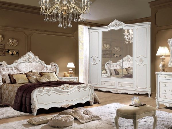 Dormitor Rosa MDF 5 usi, Alb