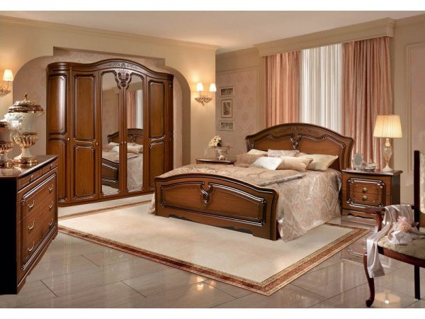 Dormitor Valentino Forest MDF 6 usi, Nuc