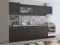 Bucatarie Alfabet cu corp soldat si vitrina, 300 cm, Wenge - imagine 2