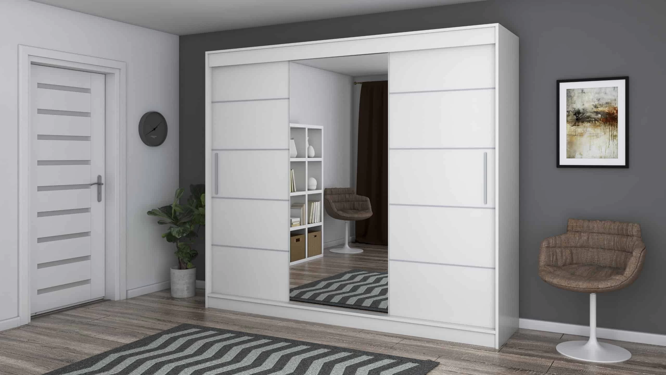 Dressing-Julian-Alb-1 Dulap dressing Julian, 250 cm - imagine 1