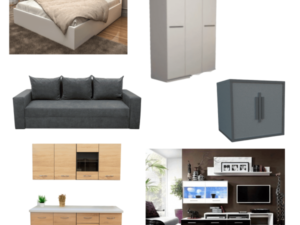 Pachet mobila Apartament - Living/Bucatarie/Dormitor (cod 1)