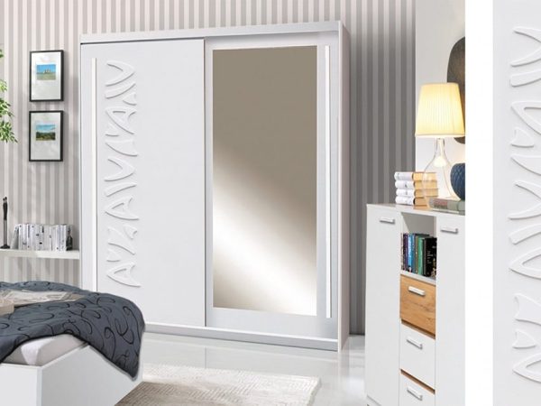 Dulap dressing Tokyo, 2,0 m, Alb antichizat