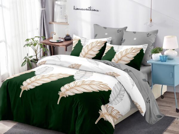 Lenjerie de pat Finet Gros, 6 piese, Verde C638