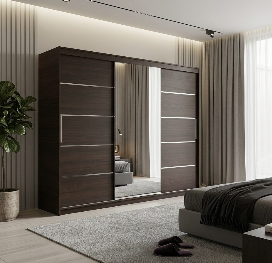 Dulap dressing Atlantic 3 usi, 250 cm, Wenge
