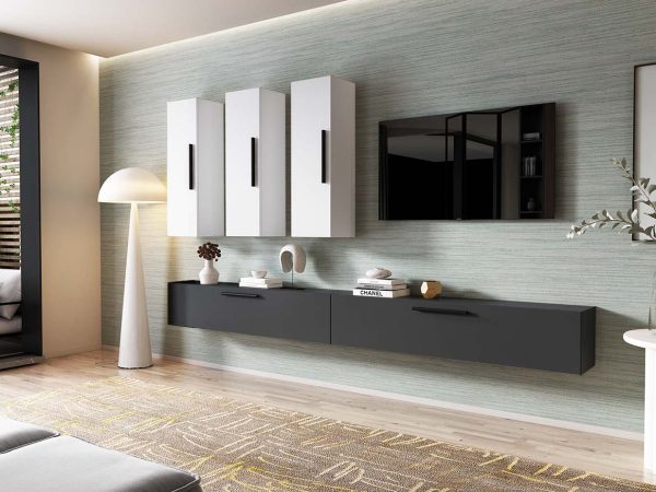 Living Parma 191, Gri antracit/Alb