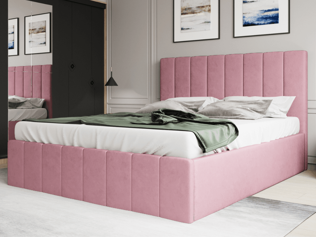 pat-prado-roz Pat tapitat Prado 160x200 cm, Roz - imagine 1