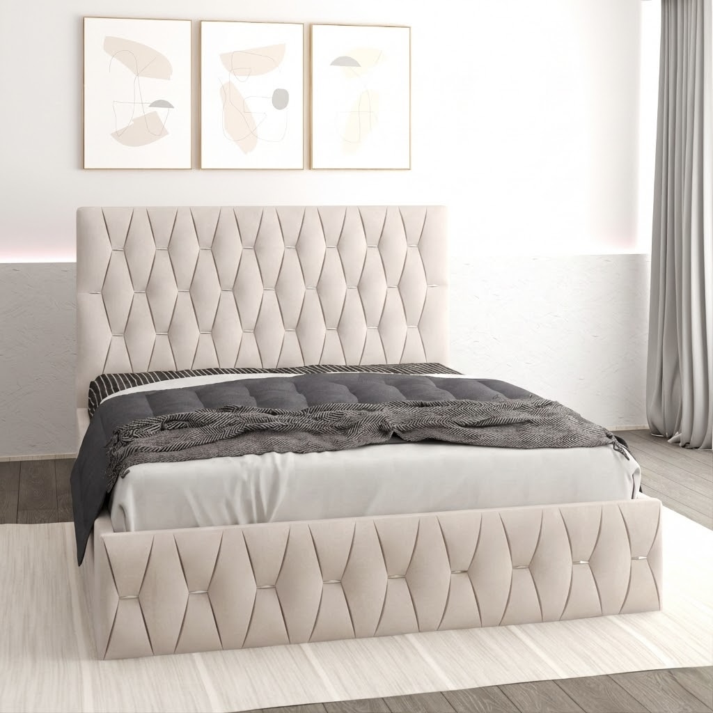 pat-nova-bej Pat tapitat Nova 140x200 cm, Bej - imagine 1