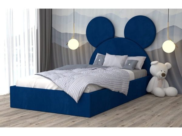 Pat tapitat Mickey 140x200 cm, Albastru