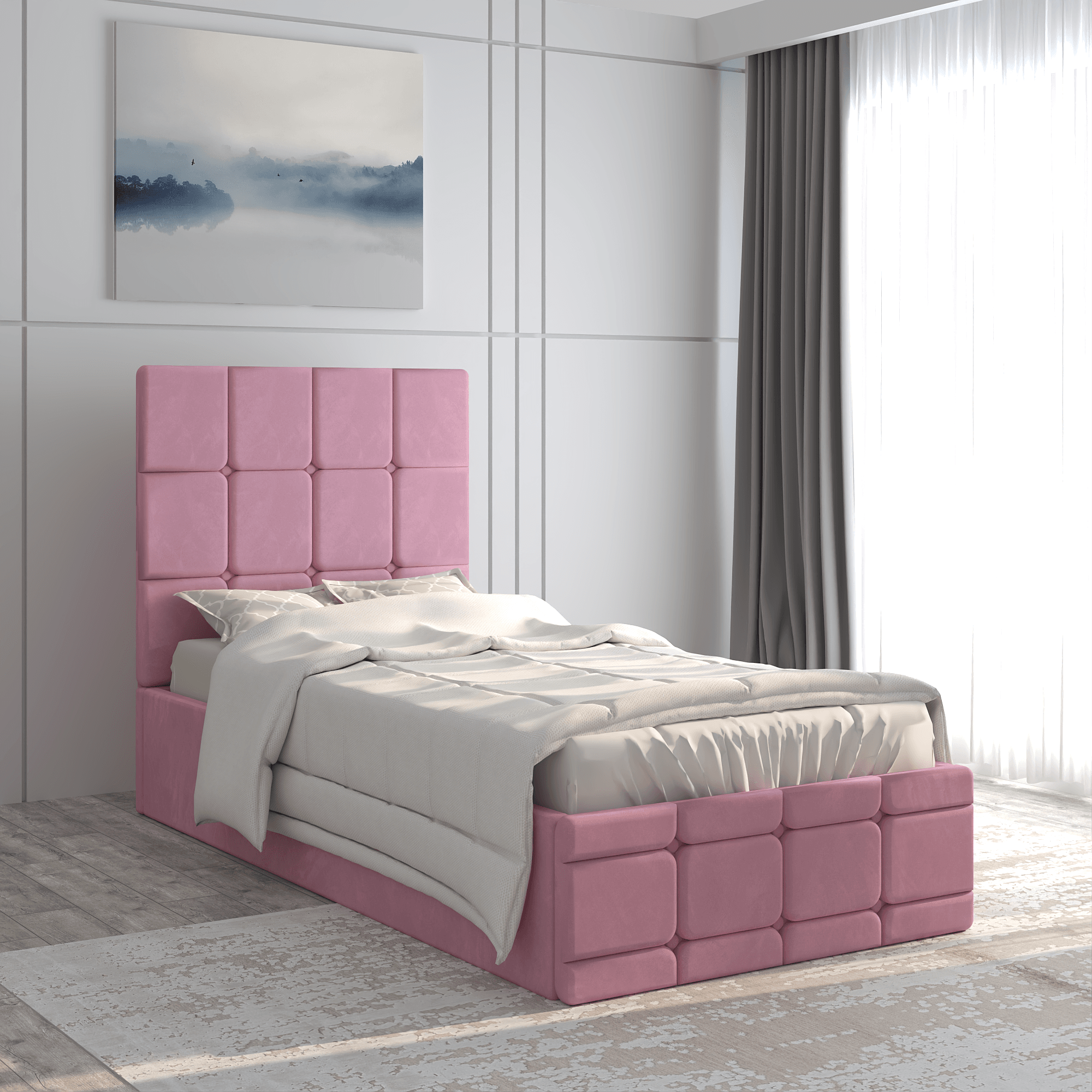 pat-royal-roz-90 Pat tapitat Royal, 90x200 cm, Roz - imagine 1