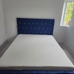 Pat tapitat Nova 160x200 cm, Albastru photo review