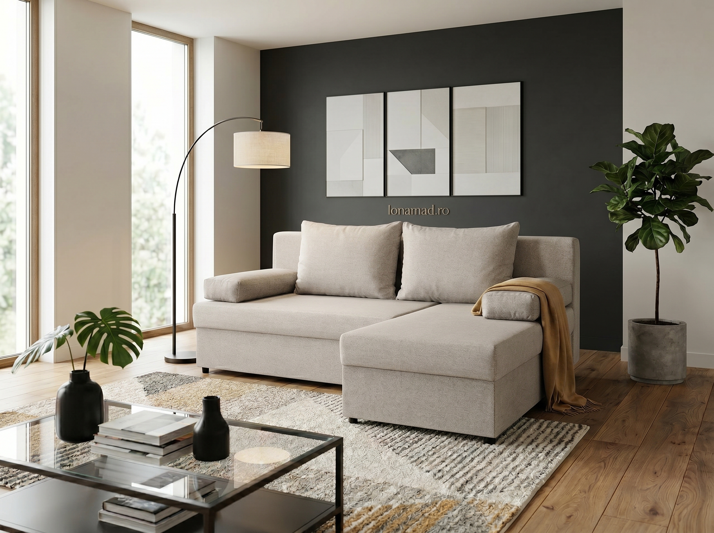 Coltar extensibil Leon, Bej