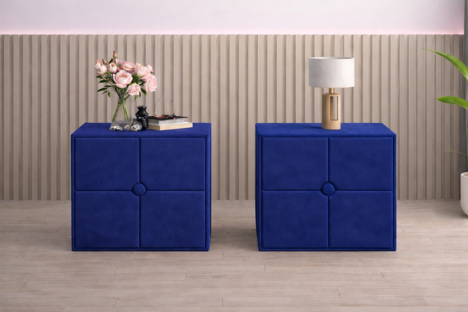 set-noptiere-royal-albastru Set 2 noptiere Royal, Albastru - imagine 1