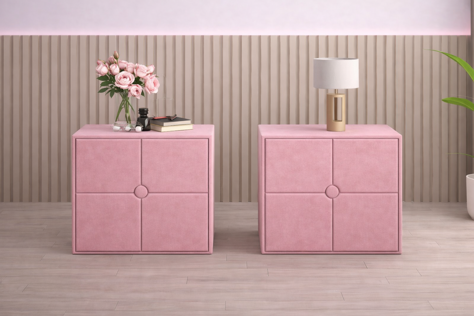 set-noptiere-royal-roz Set 2 noptiere Royal, Roz - imagine 1