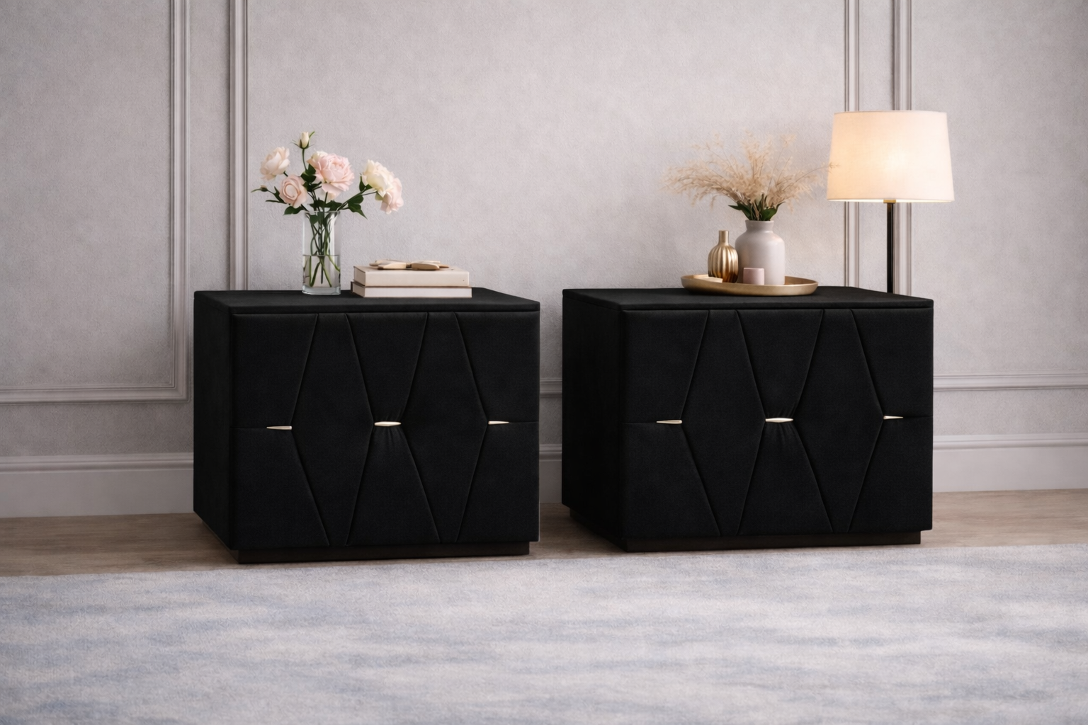 set-2-noptiere-nova-negru Set 2 noptiere Nova, Negru - imagine 1