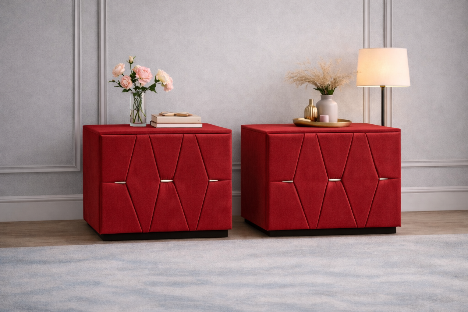 set-2-noptiere-nova-rosu Set 2 noptiere Nova, Rosu - imagine 1