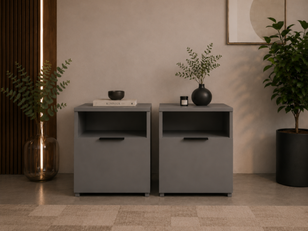 Set 2 noptiere Vela, Gri grafit