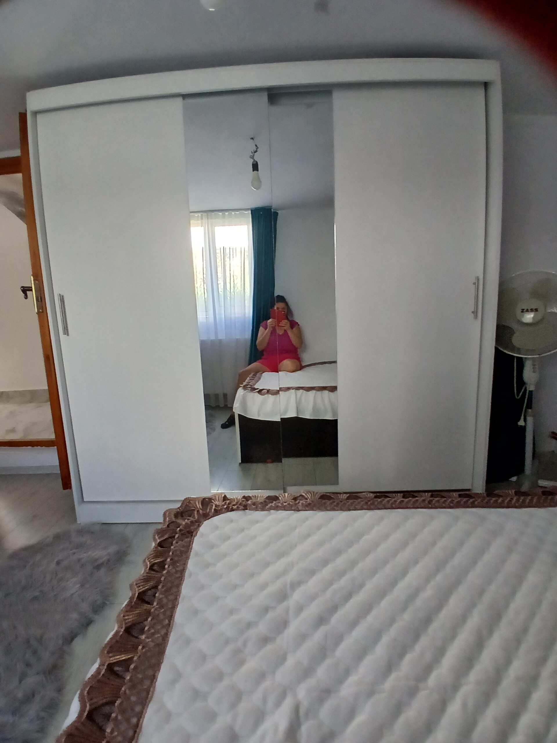 Dulap dressing Londra 2 usi cu oglinda, 200 cm, Alb photo review
